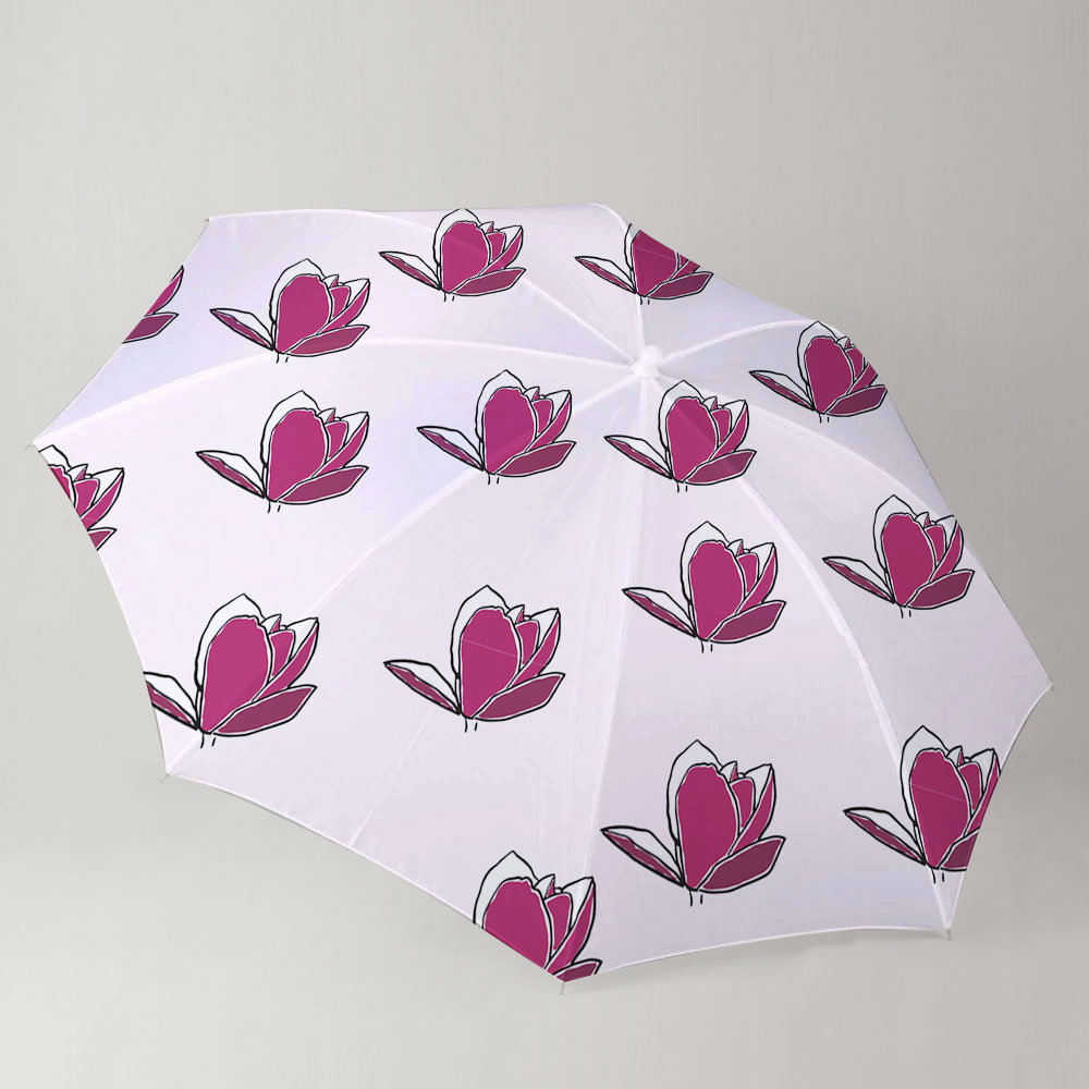 Hot Pink Magnolia Flower Umbrella