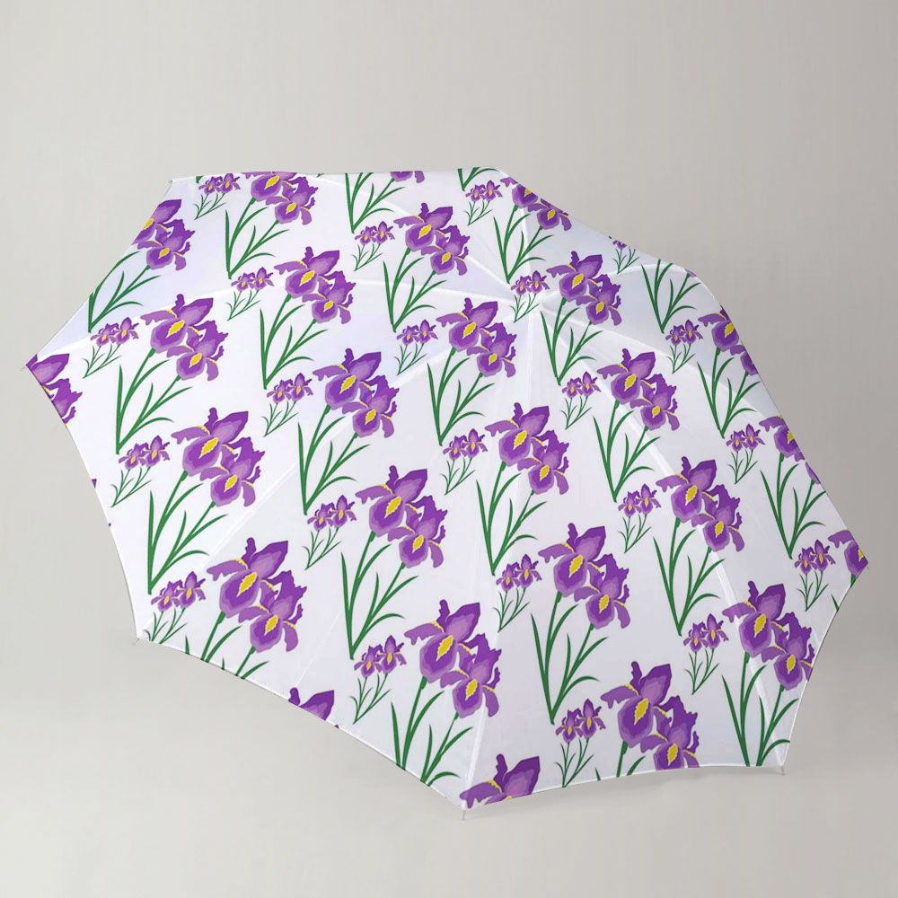 Iris Flower With Leaf Umbrella