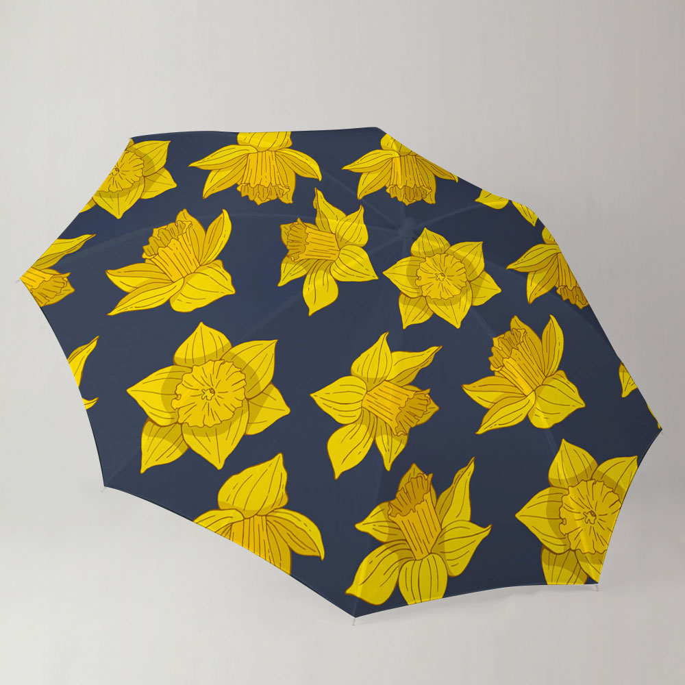 Midnight Daffodils Flower Umbrella