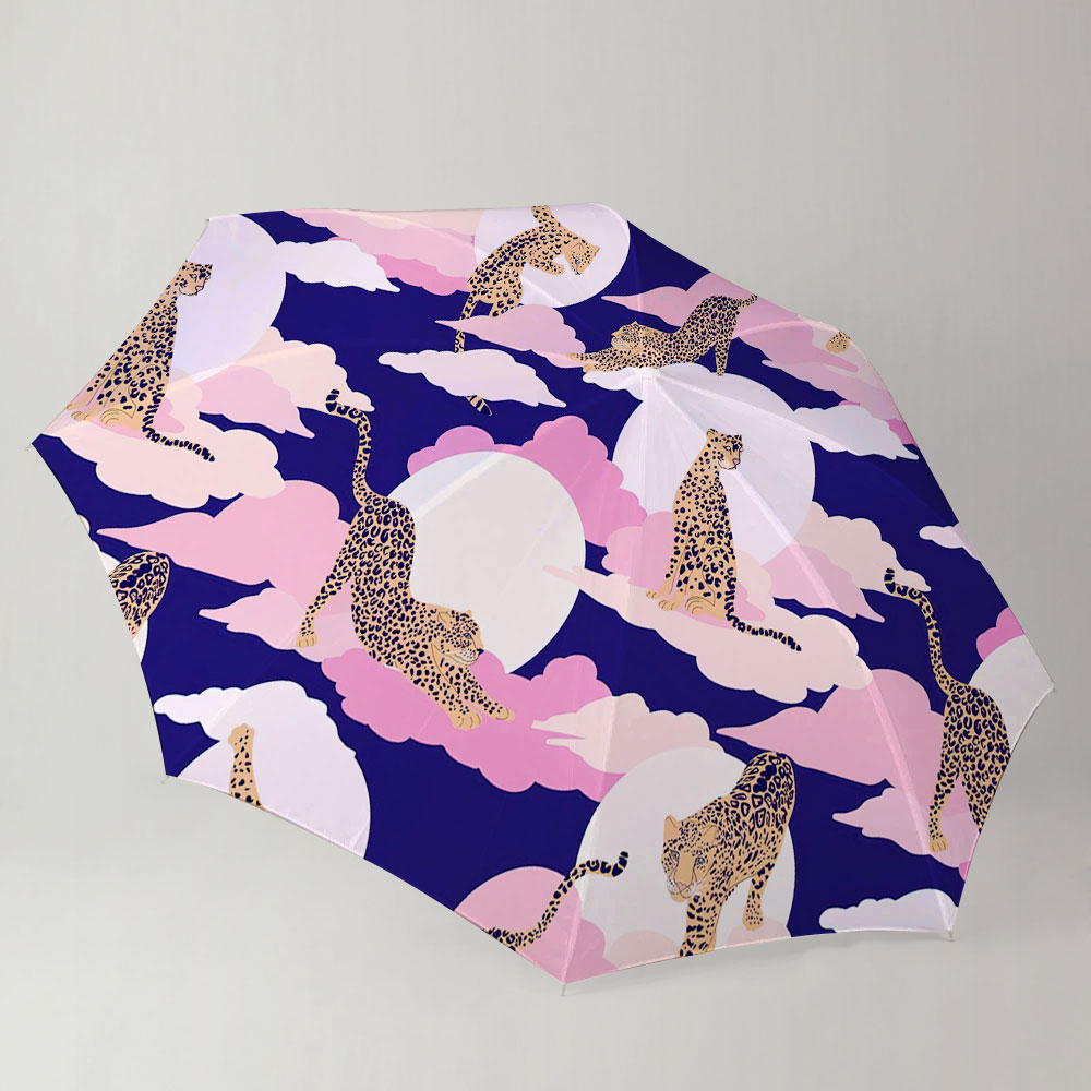 Pink Sun Panther Umbrella