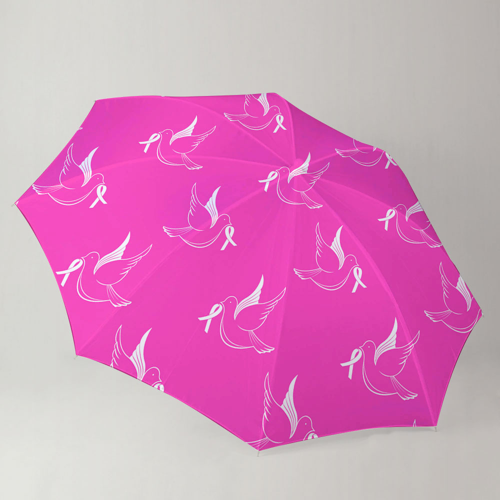 Pink Universe Ribbon Pigeon Umbrella