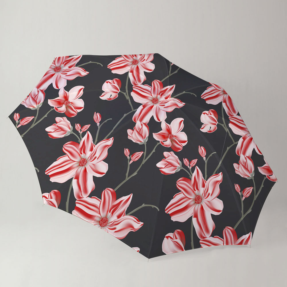 Red Magnolia Flower Umbrella