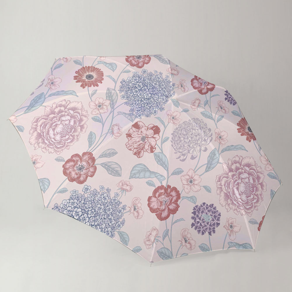 Retro Hydrangea Flower Umbrella