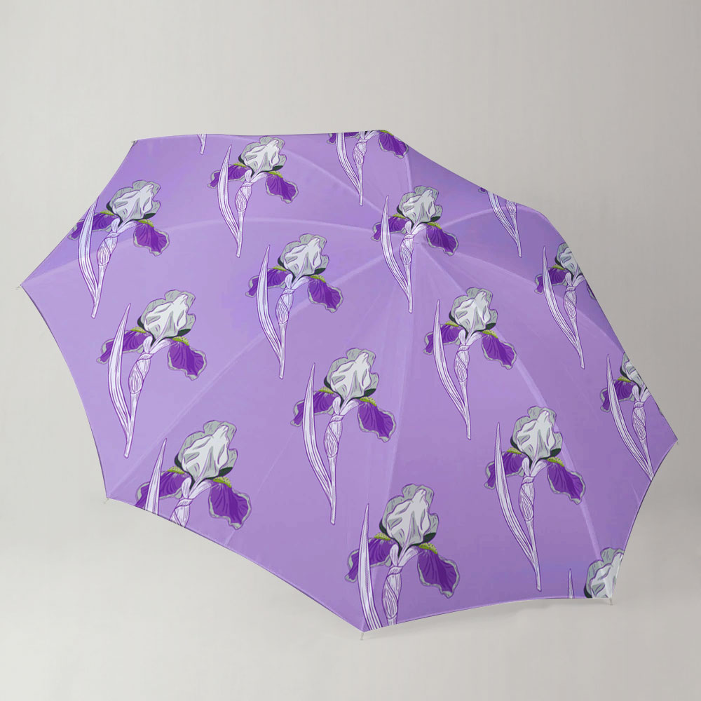 Simple Style With Small Iris Flower Umbrella