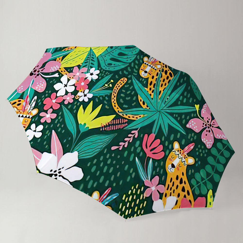 Tropical Native Jaguar Umbrella