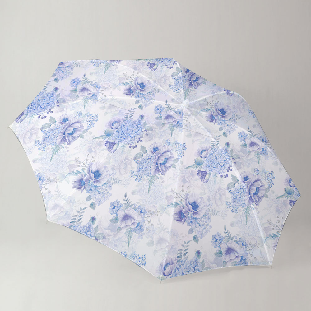 Vintage Blue Hydrangea Flowers Umbrella