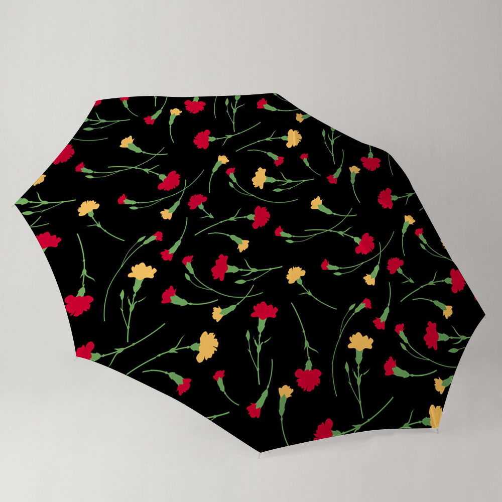 Yellow Red Carnations Umbrella