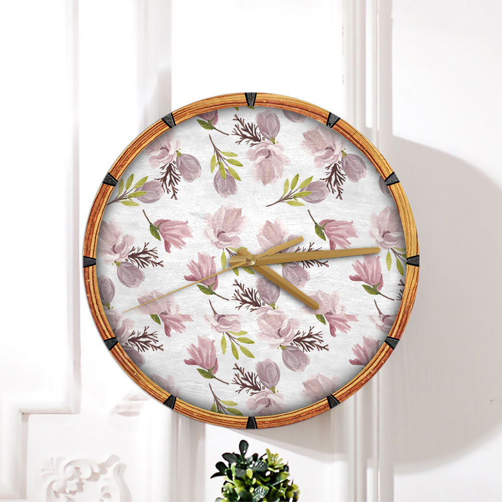 Beautiful Magnolia Flower Wall Clock