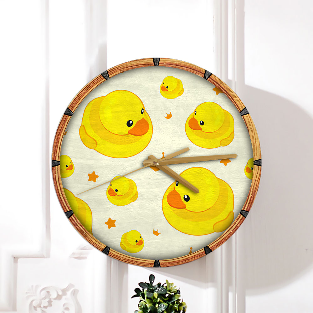 Cartoon Big Duck Small Duck Wall Clock