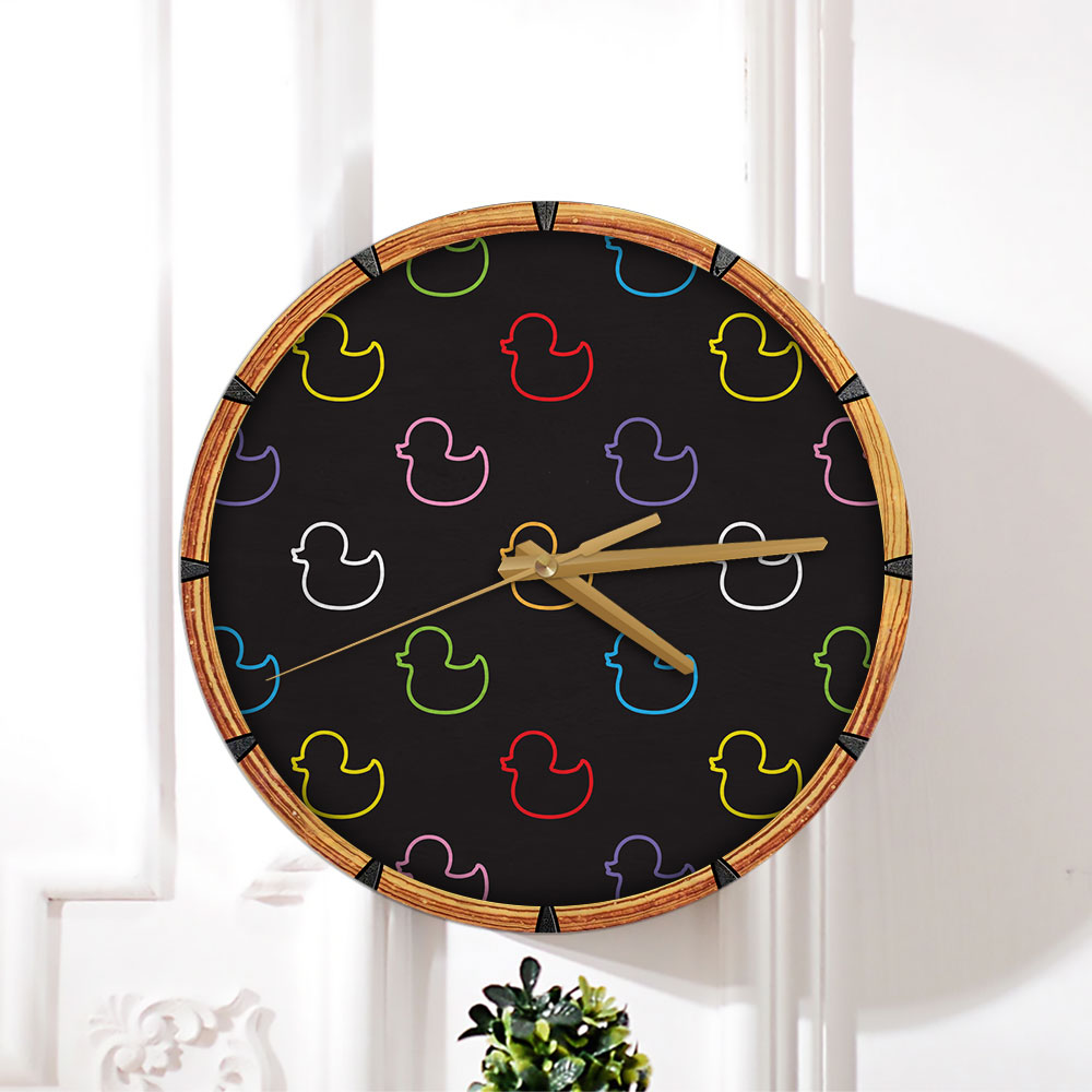 Colors Pop Art Duck Wall Clock