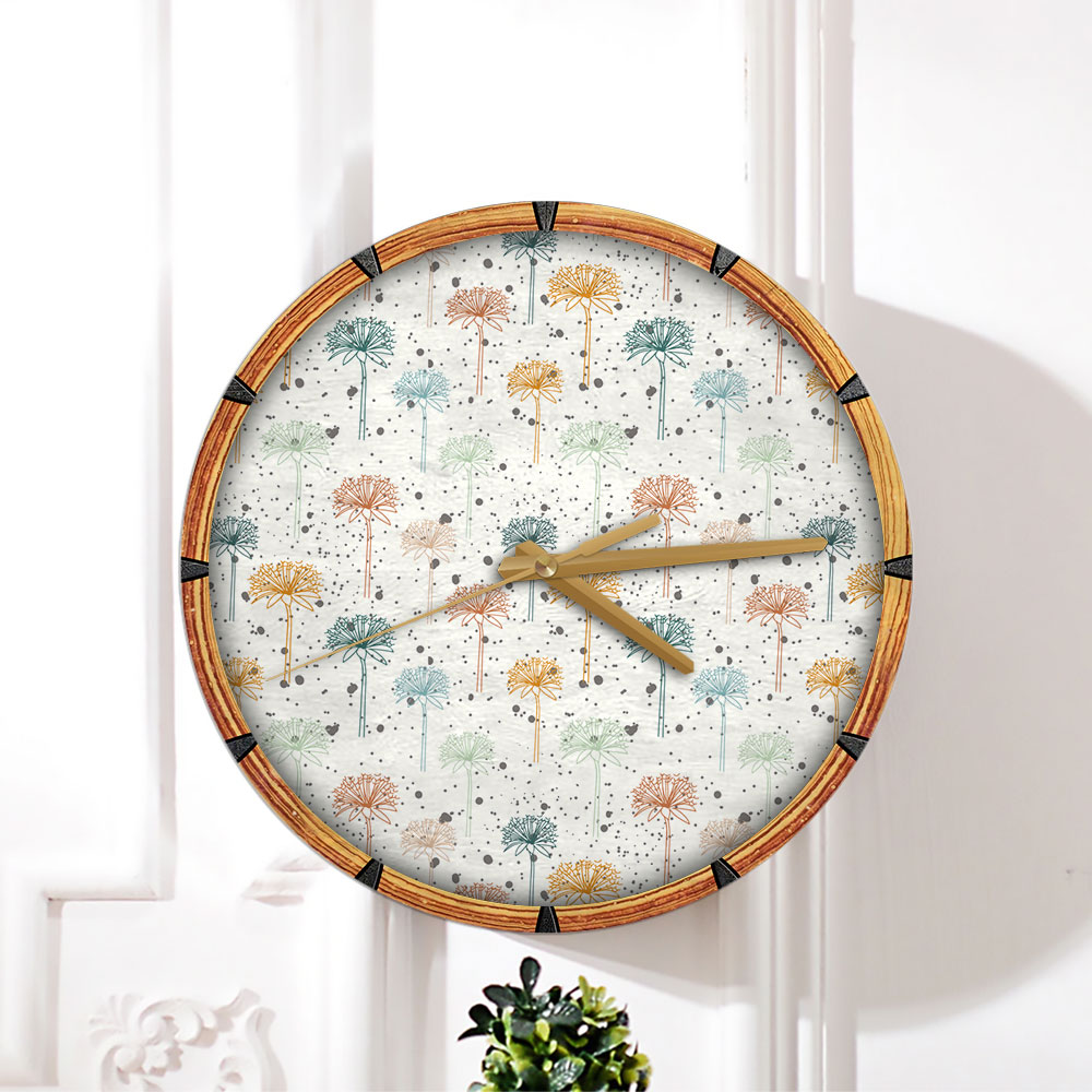 Coral Dandelion Wall Clock
