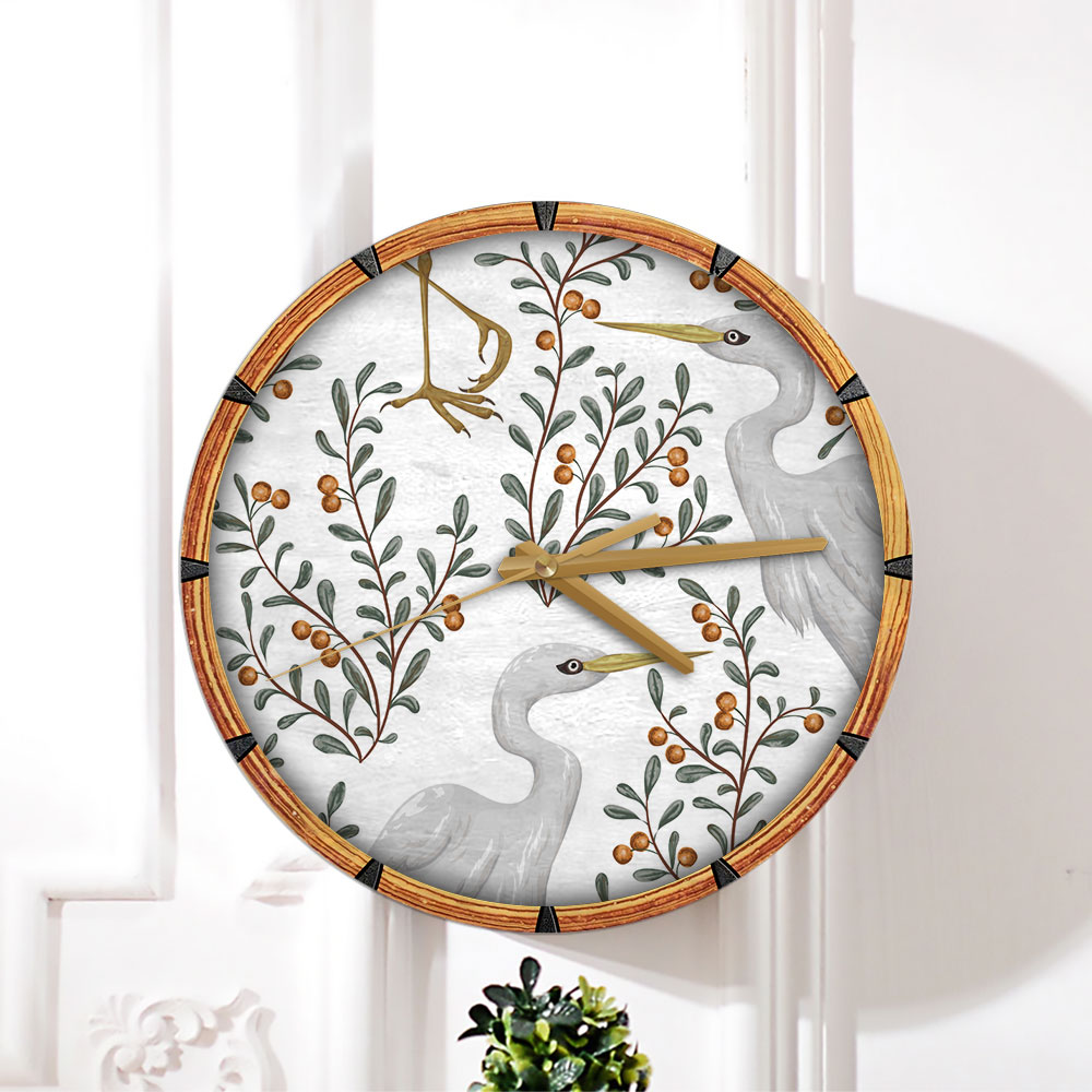 Cranberry Heron Wall Clock