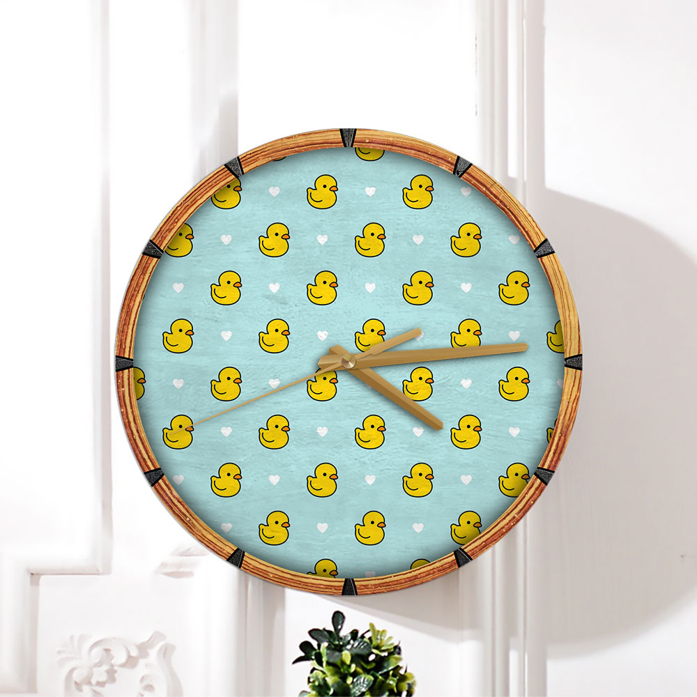 Cute Duck Monogram Wall Clock