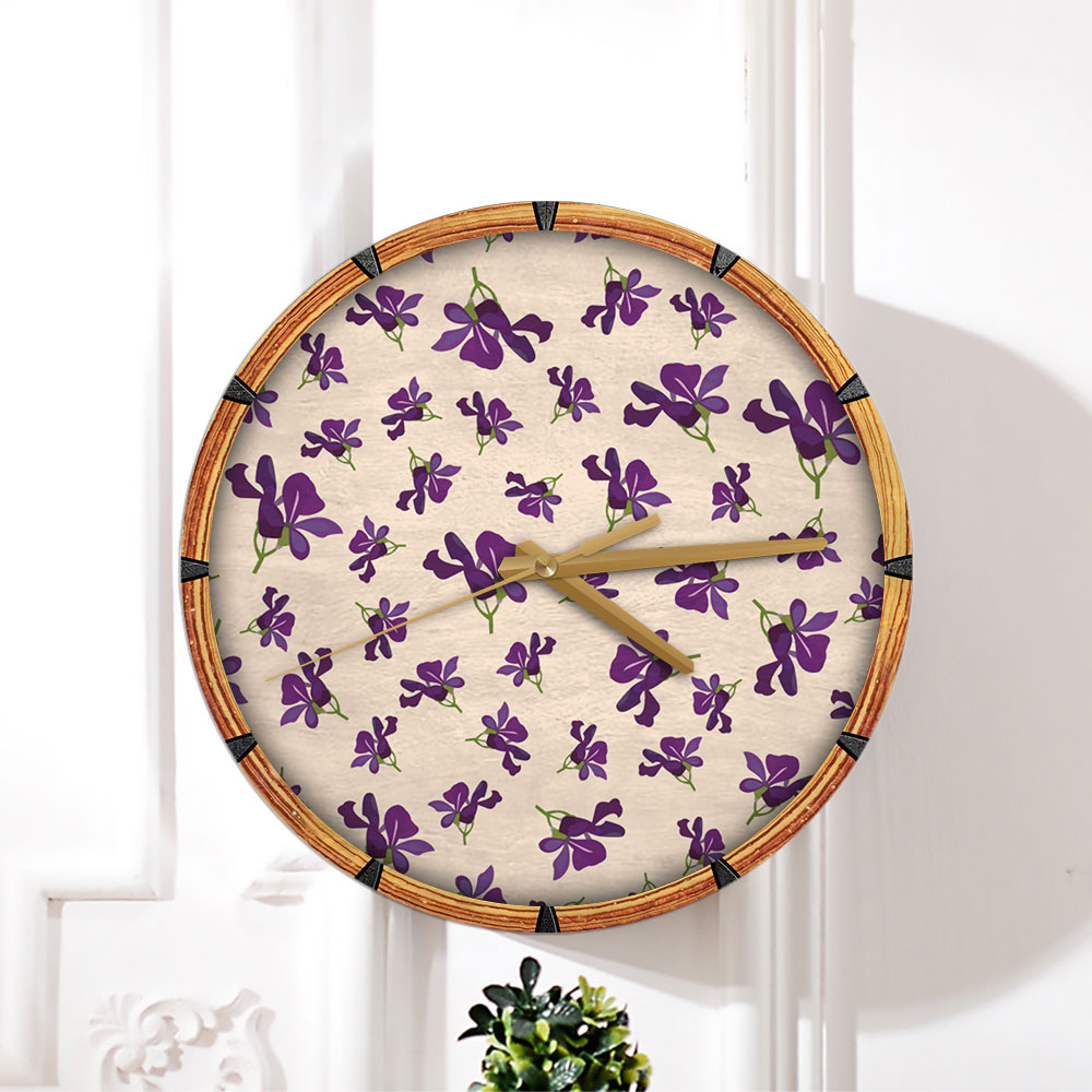 Cute Violet Wall Clock