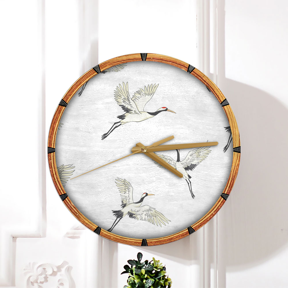 Flying Heron Wall Clock