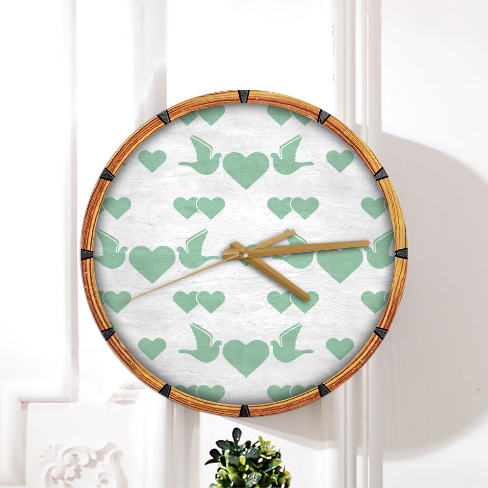 Green He Pigeon Wall Clock