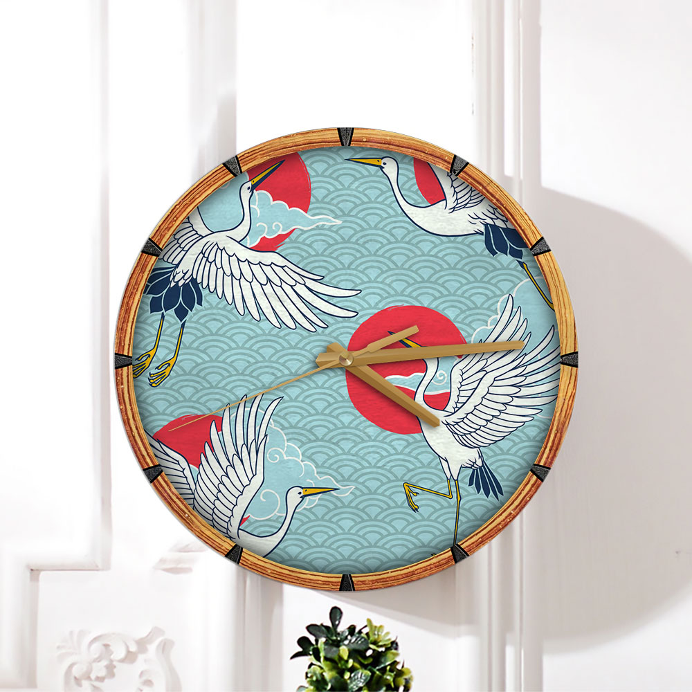 Iconic Flying Heron Art Wall Clock