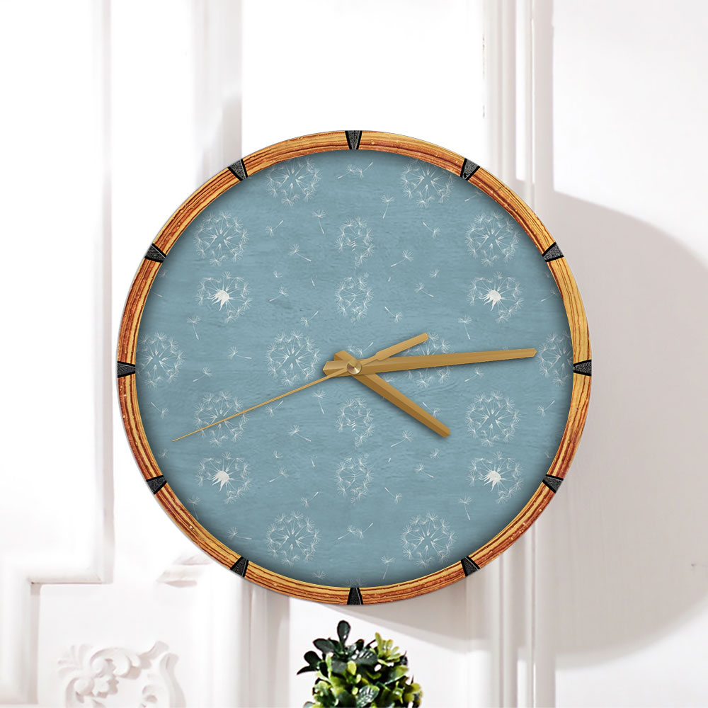 Mint Color Dandelion Wall Clock