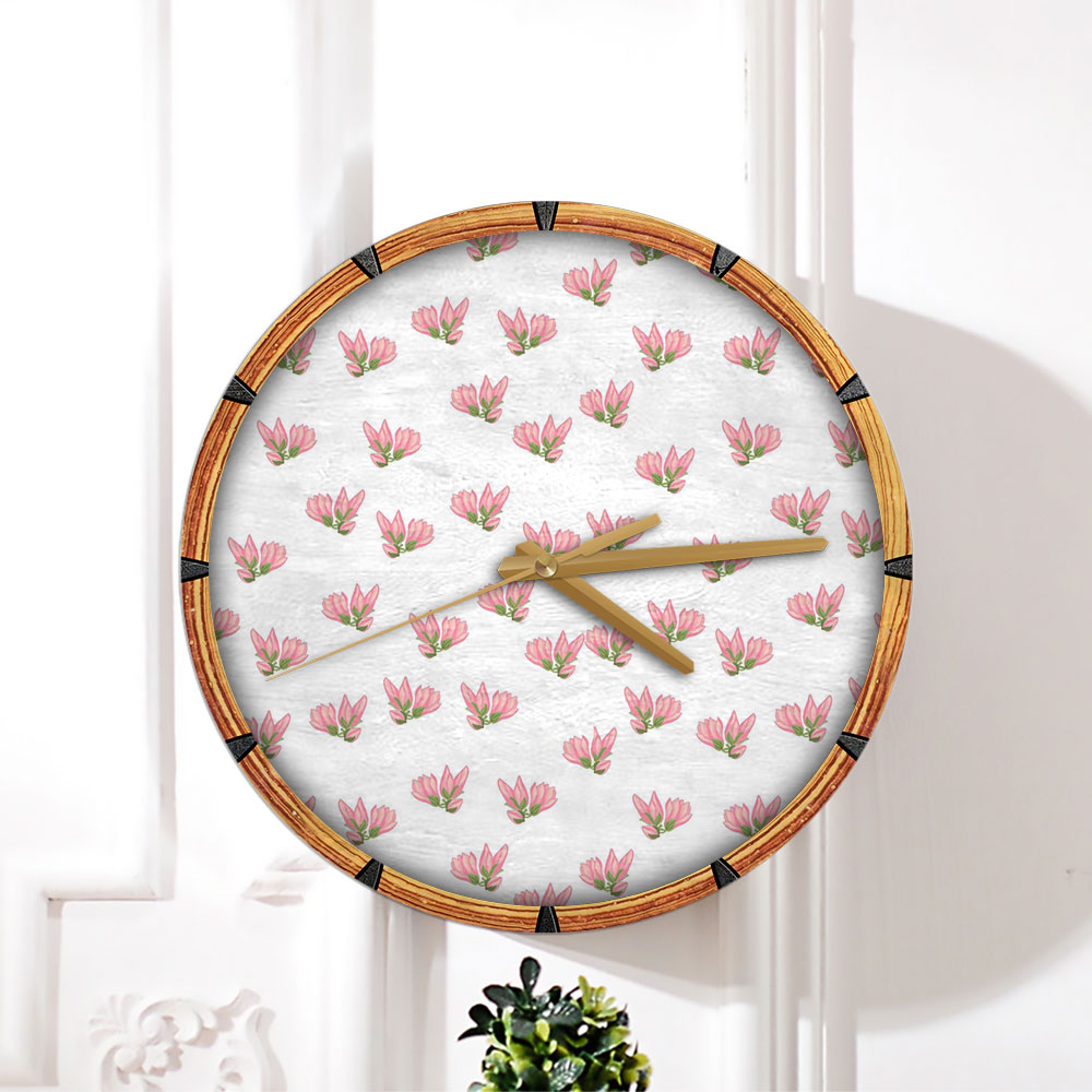 Romantic Magnolia Flower Wall Clock