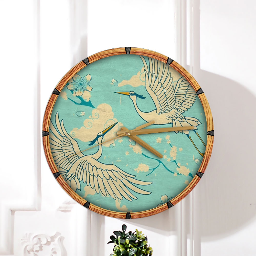Vintage Blue Heron Wall Clock