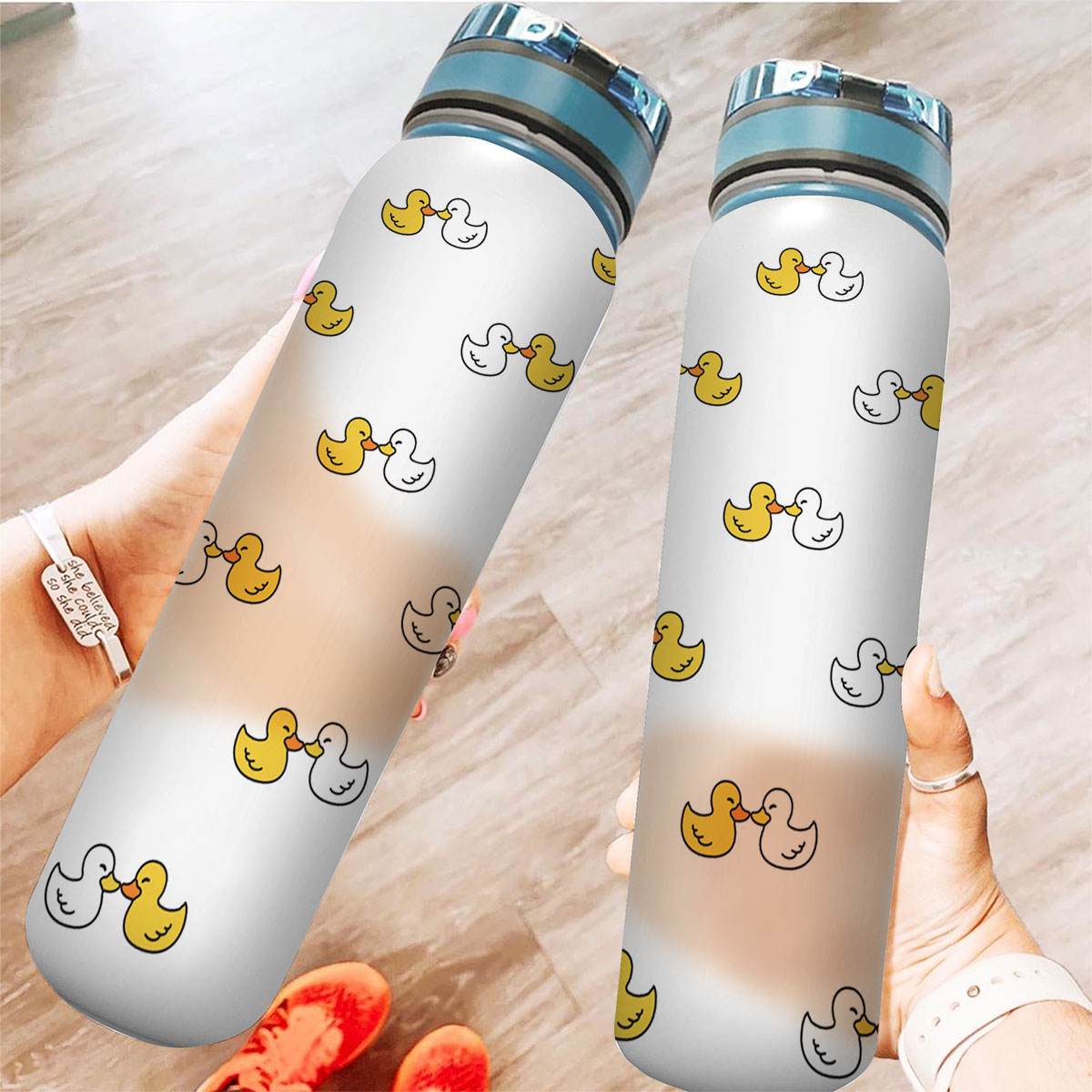Lovely Duck Couple Tracker Bottle