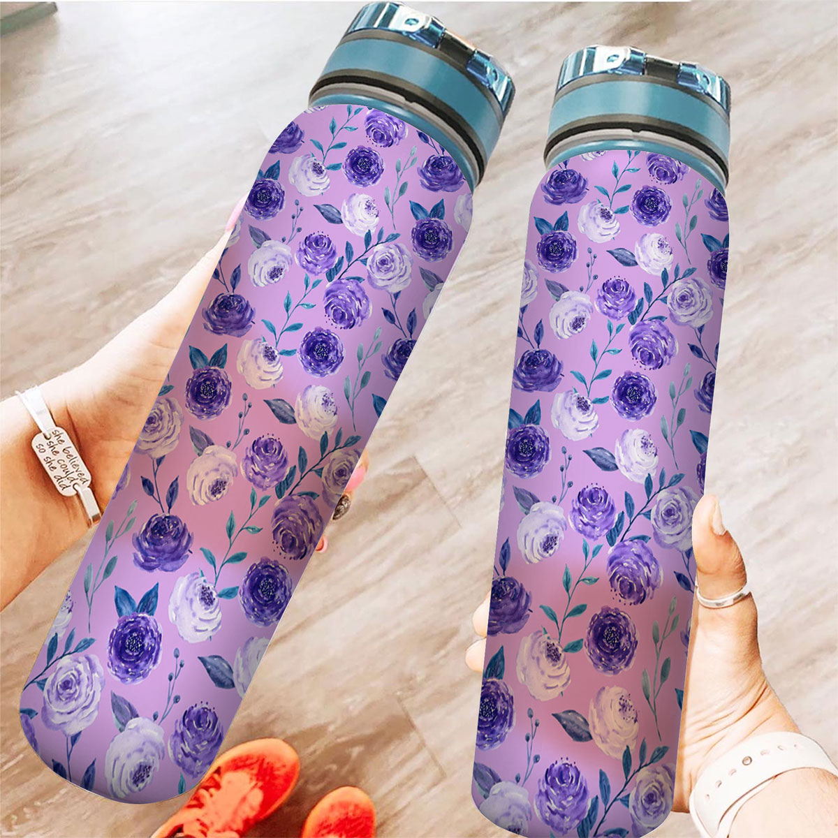 Violet Purple Flower Tracker Bottle