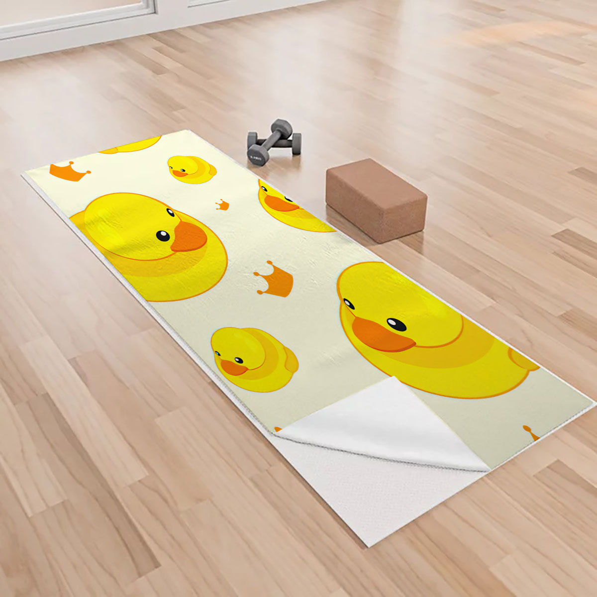 Cartoon Big Duck Small Duck Yoga Towels