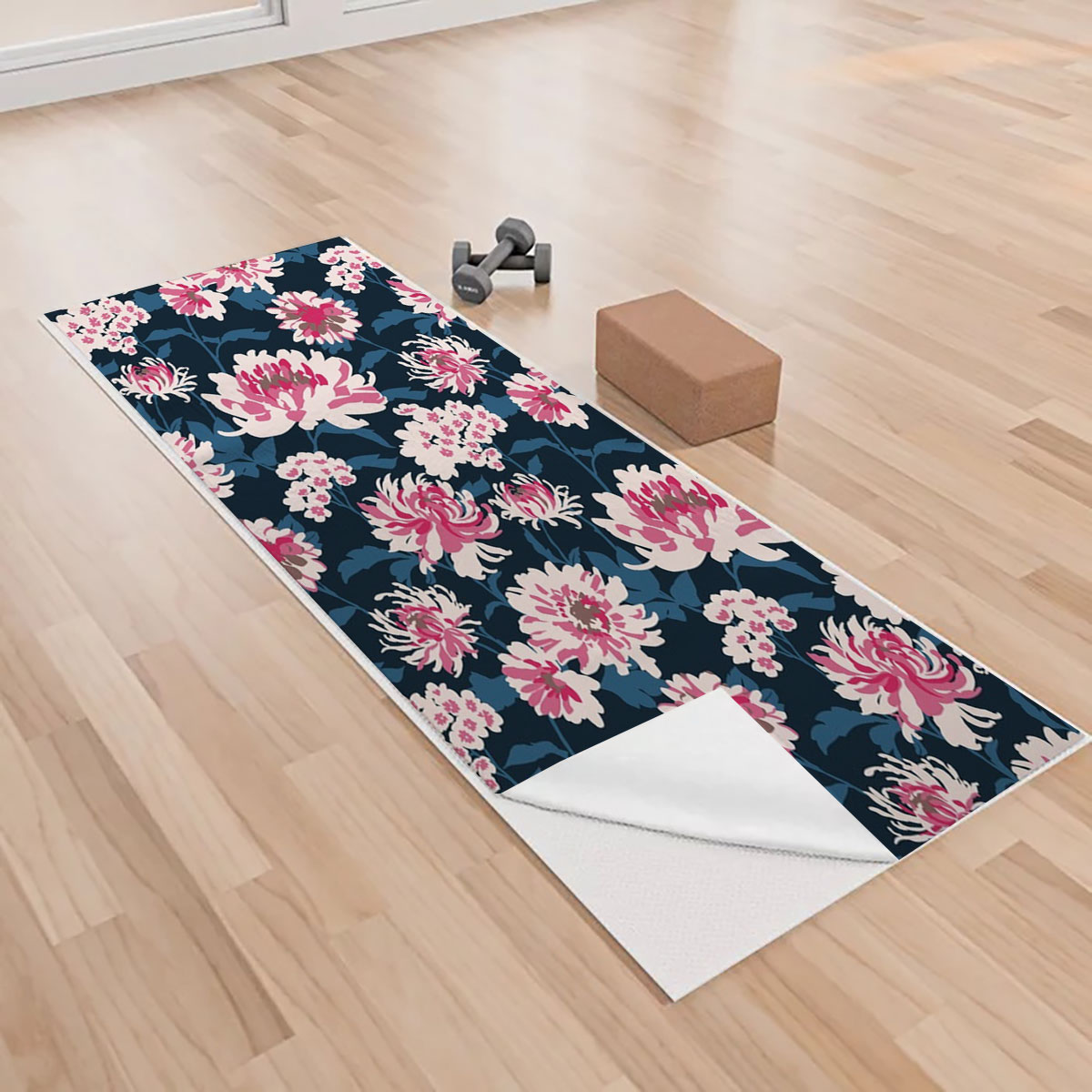 Chrysanthemum Seamless Pattern Yoga Towels