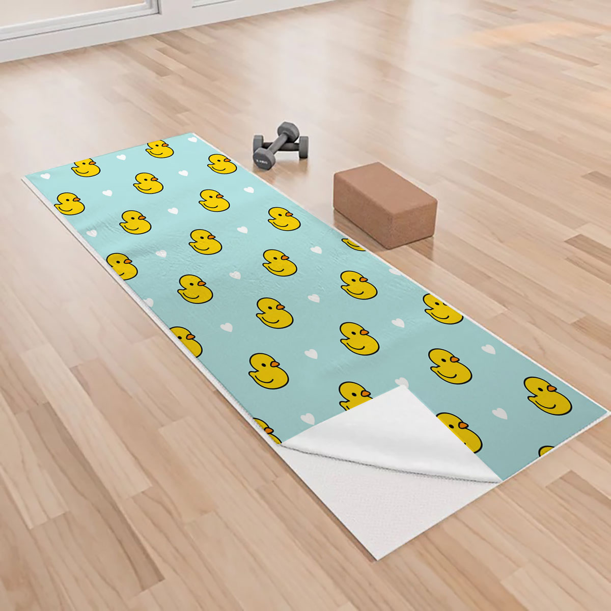 Cute Duck Monogram Yoga Towels