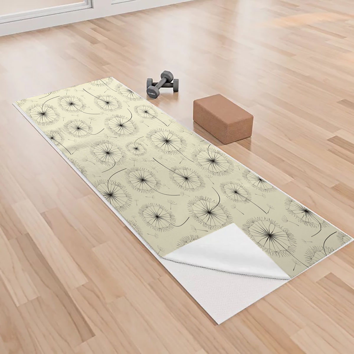 Dandelion Seamless Pattern Yoga Towels