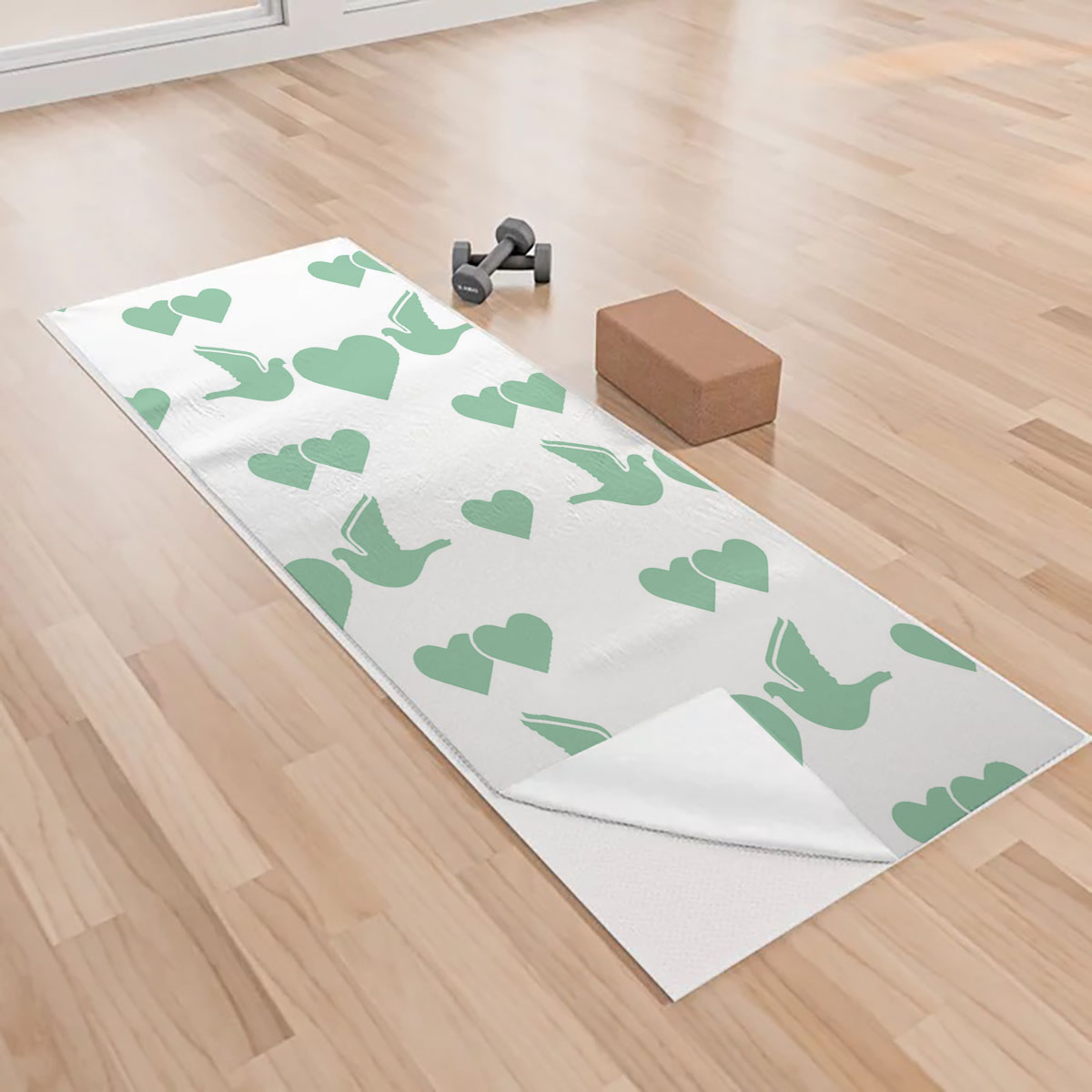 Green He Pigeon Yoga Towels