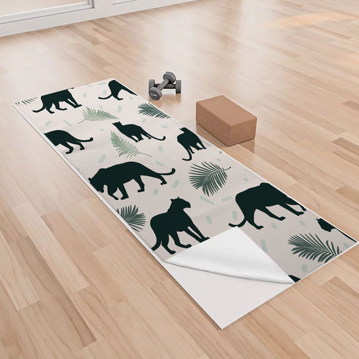 Green Panther Yoga Towels
