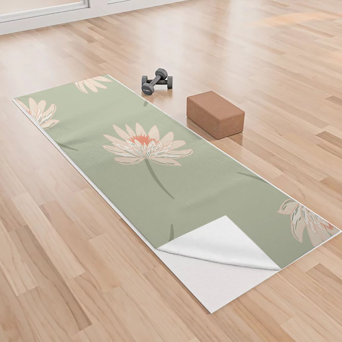 Pastel Tones With Random Chrysanthemum Yoga Towels
