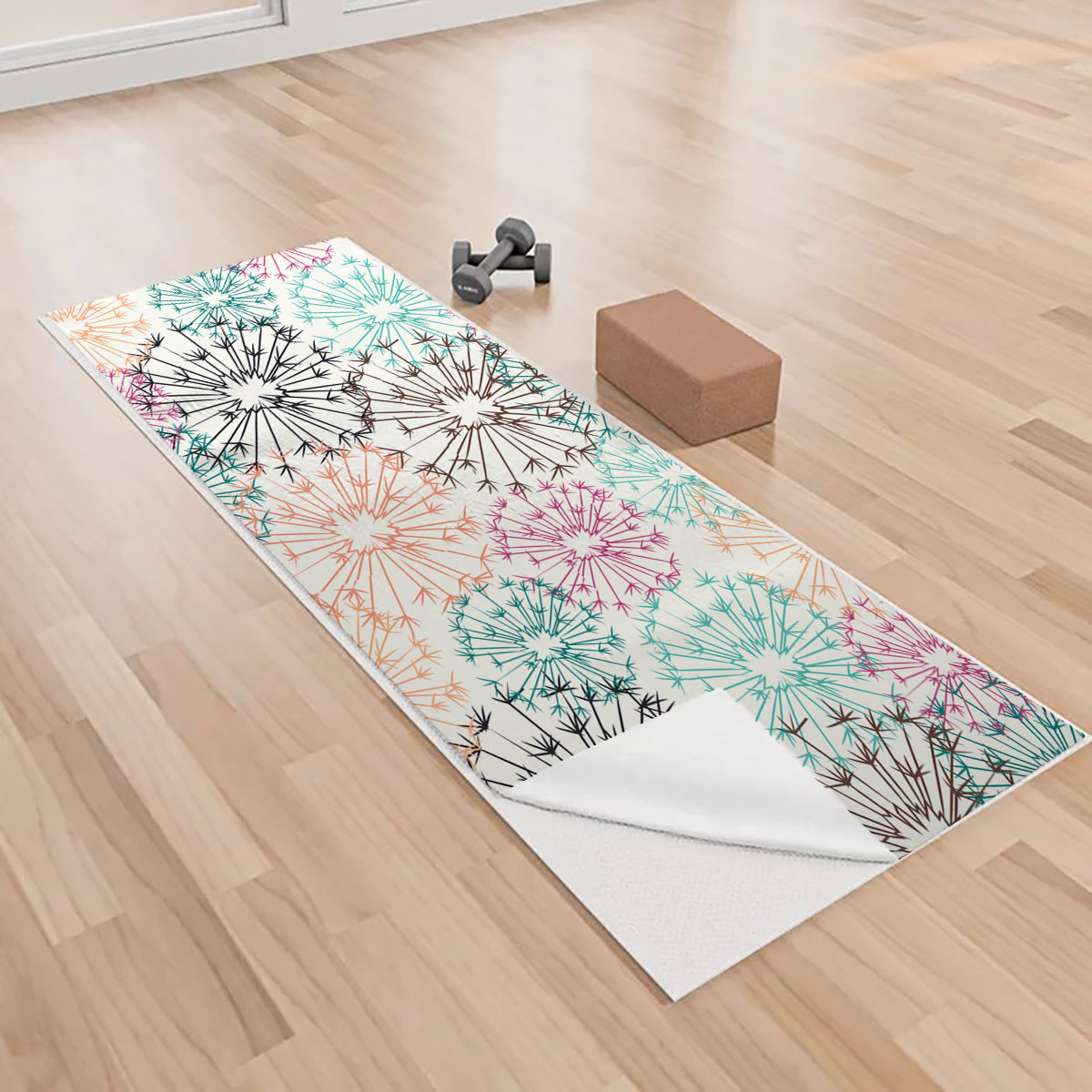 Soft Dandelion Seamless Pattern Yoga Towels
