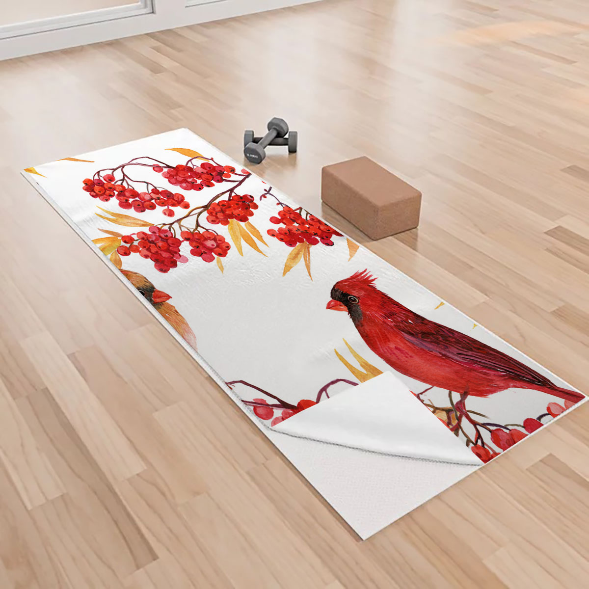 Three Cardinal Art Yoga Towels