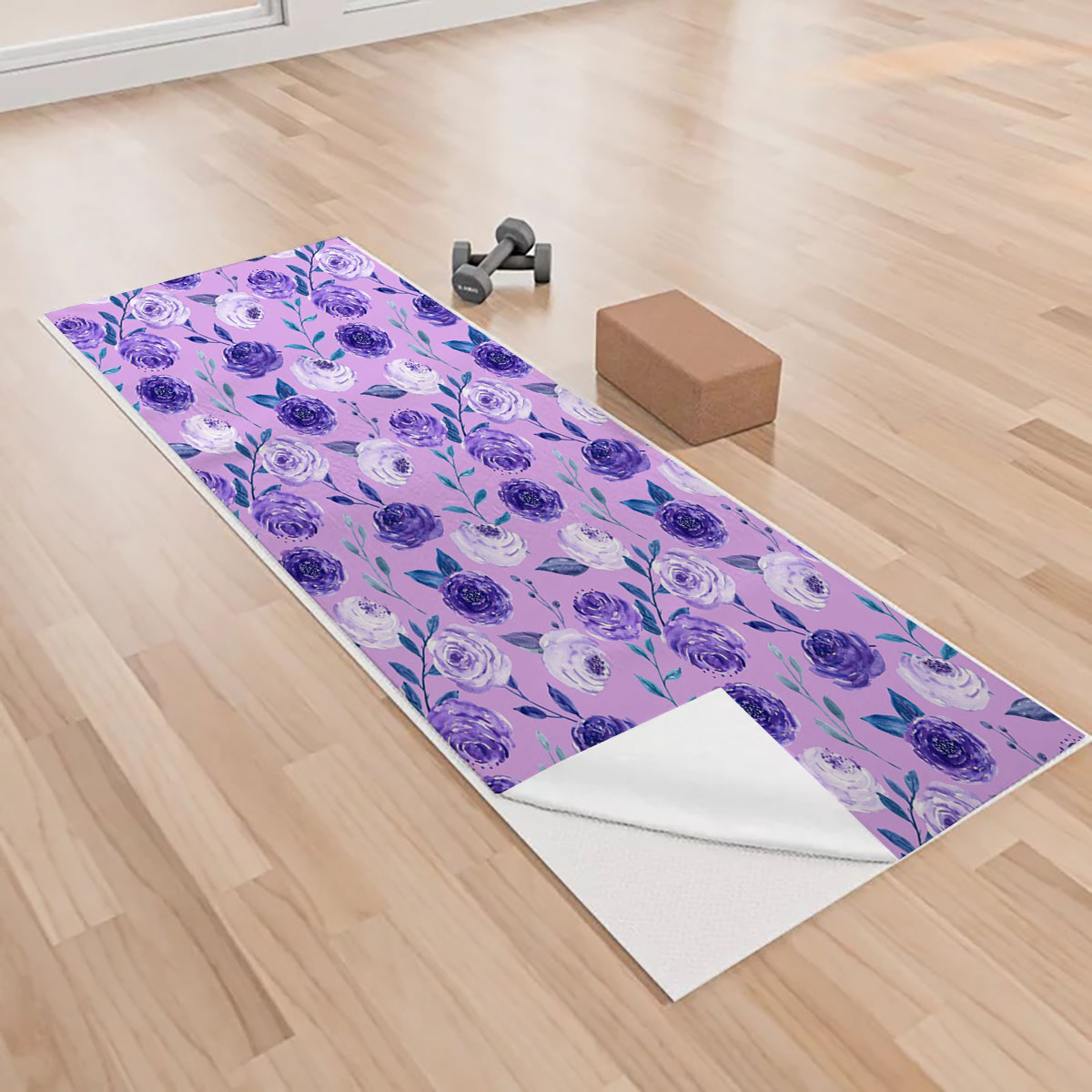 Violet Purple Flower Yoga Towels