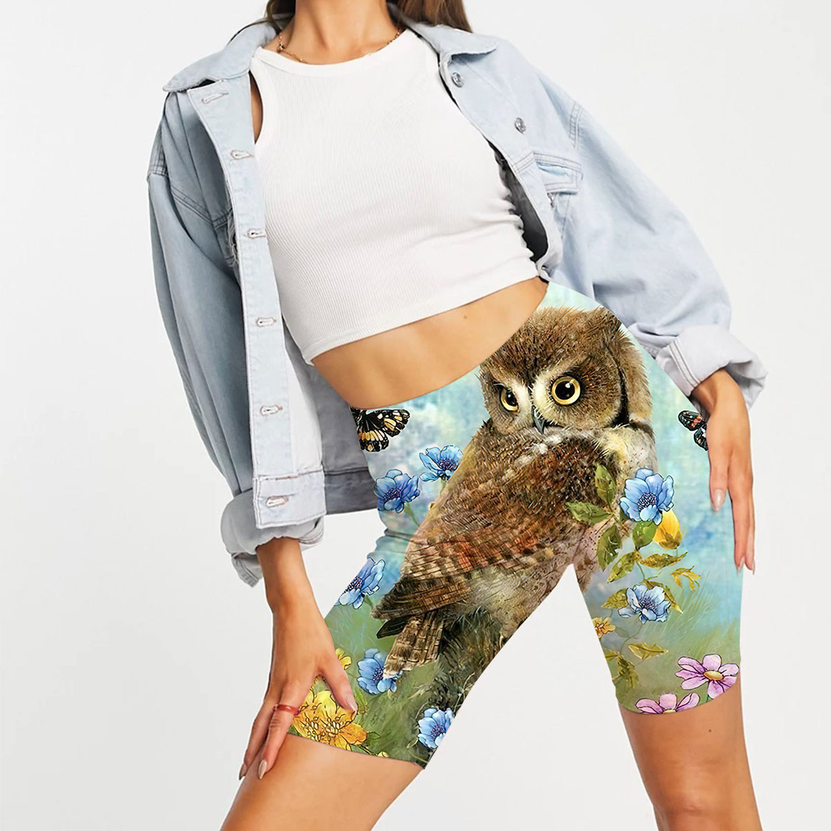 Owl And Butterfly Casual Shorts