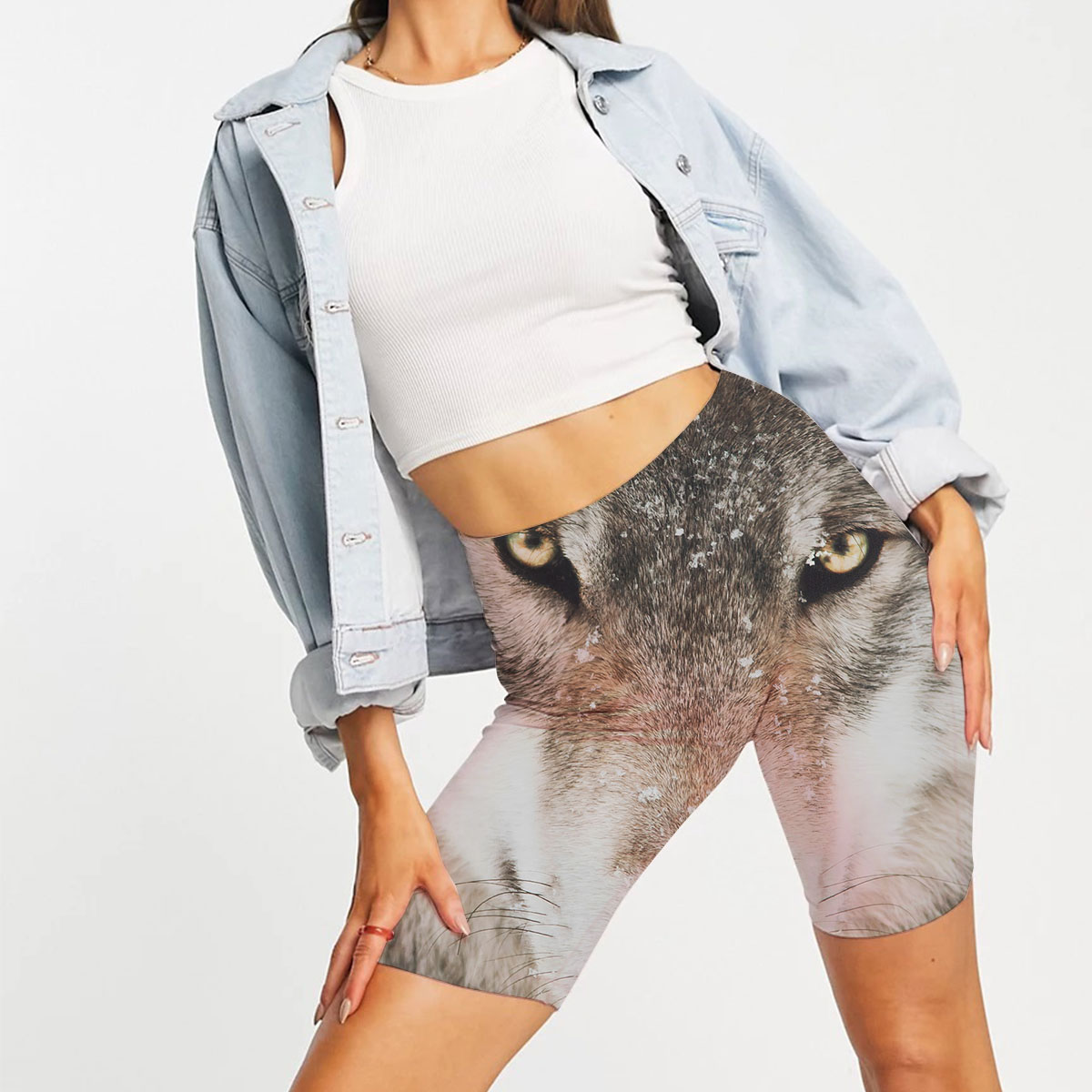 Snowy Wolf Casual Shorts
