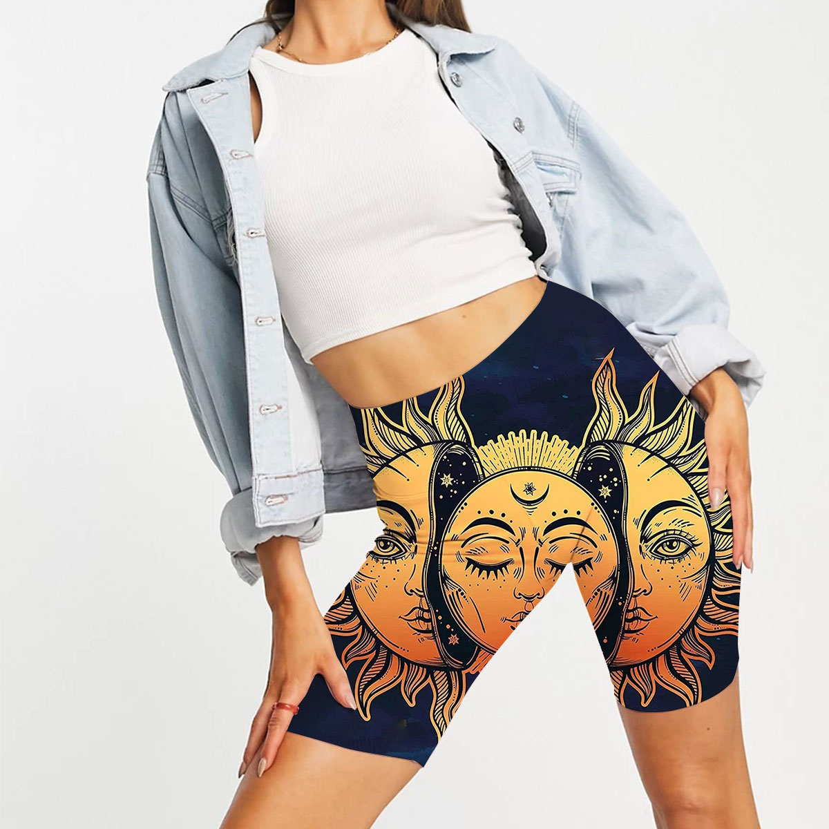 Sun and Moon Psychedelic Casual Shorts