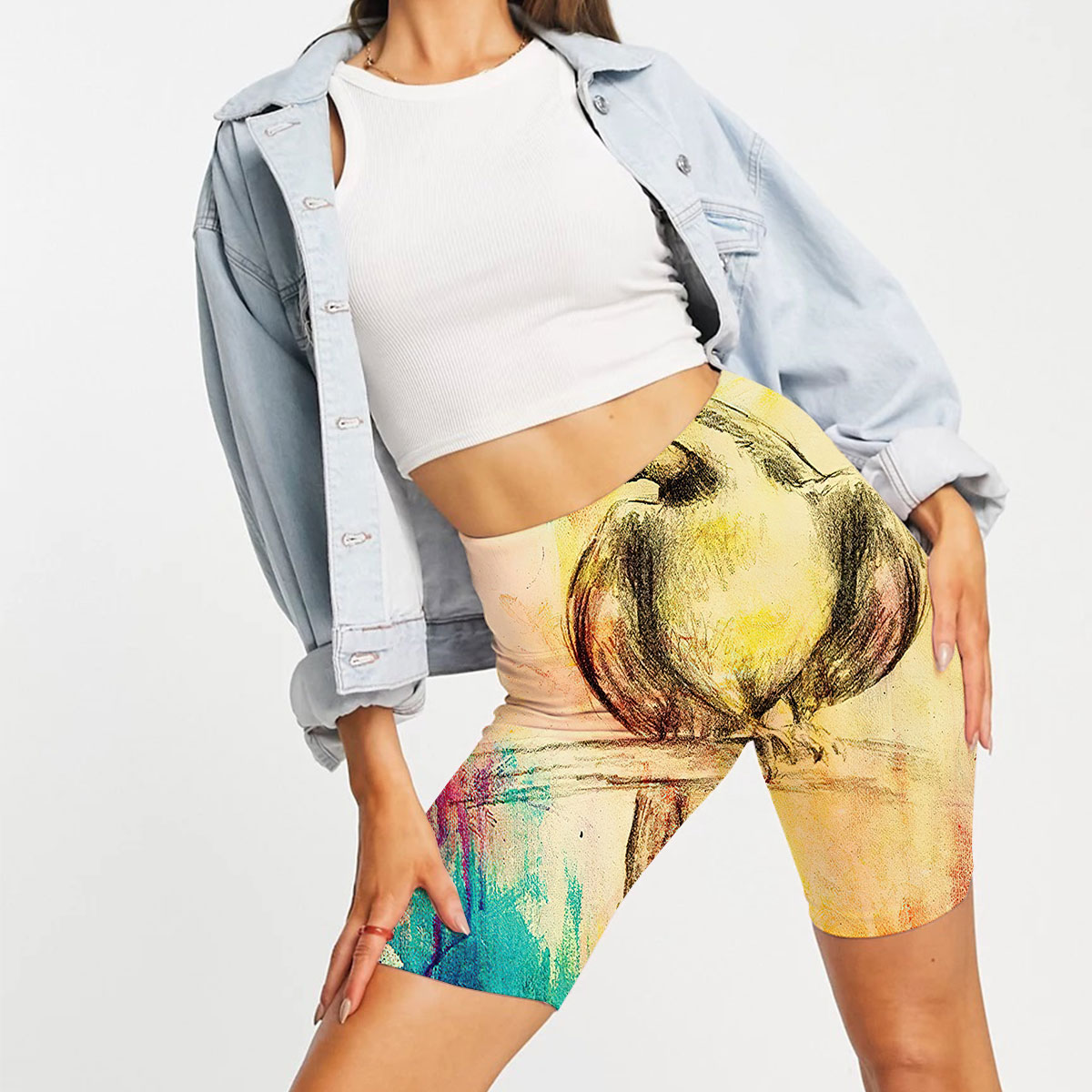 Vintage Colorful Parrot Casual Shorts