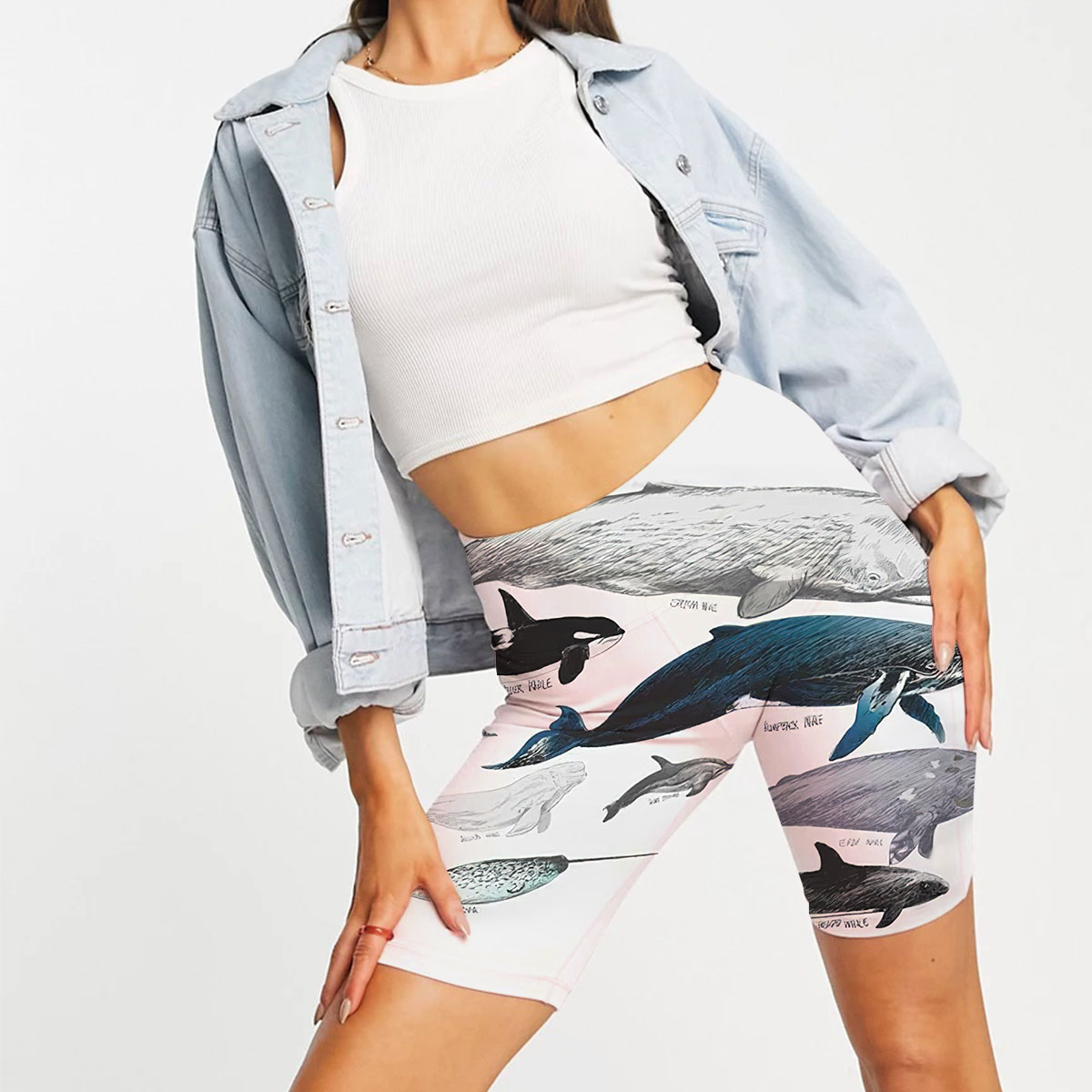 Vintage Whale Casual Shorts