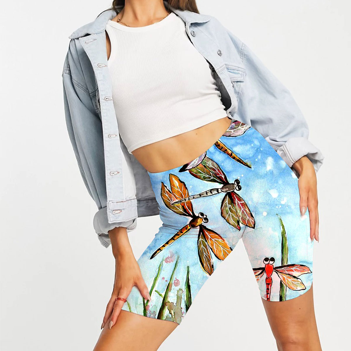 Water Color Dragonfly Casual Shorts