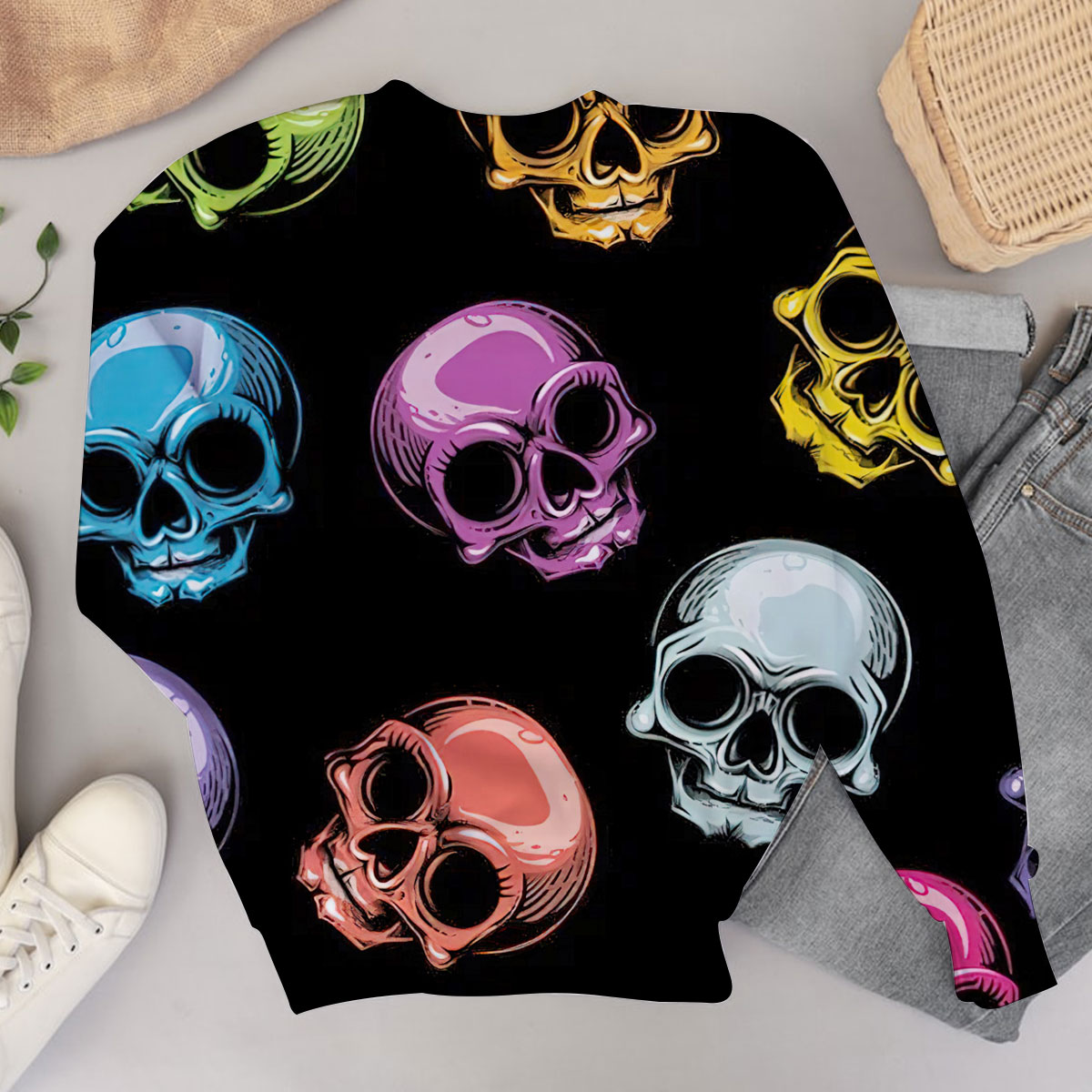 Multicolor Classic Skull Sweater