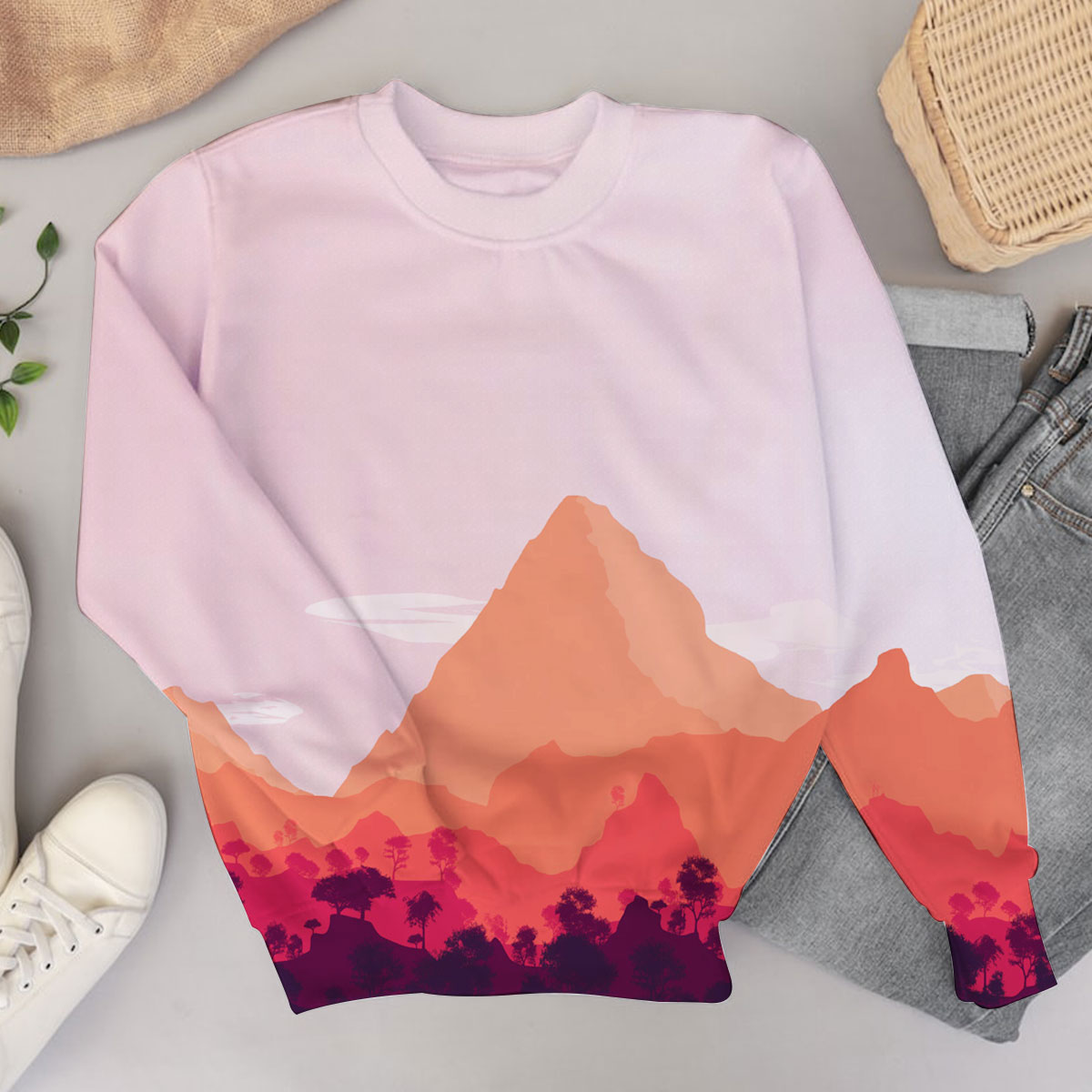 Orange Forest Mountain Sweater