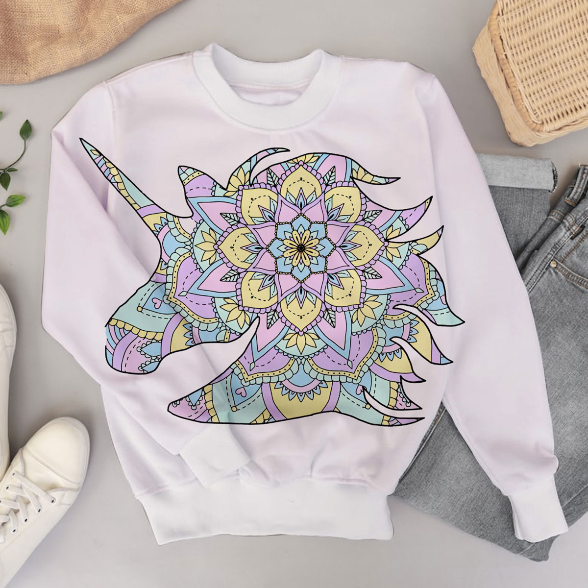 Pastel Colored Mandala Sweater