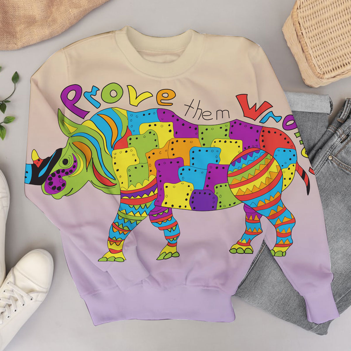 Rainbow Rhino Sweater