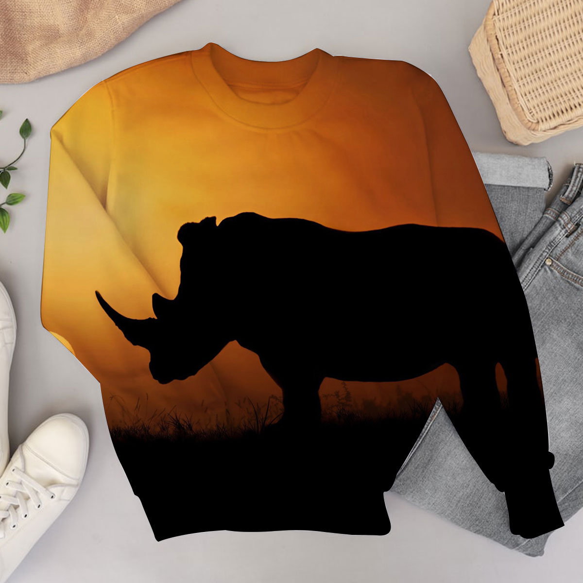 Rhino Under The Sunset Sweater