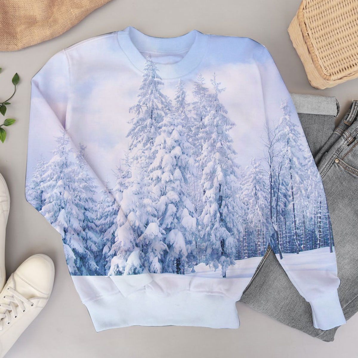 Snow Winter Forest Sweater