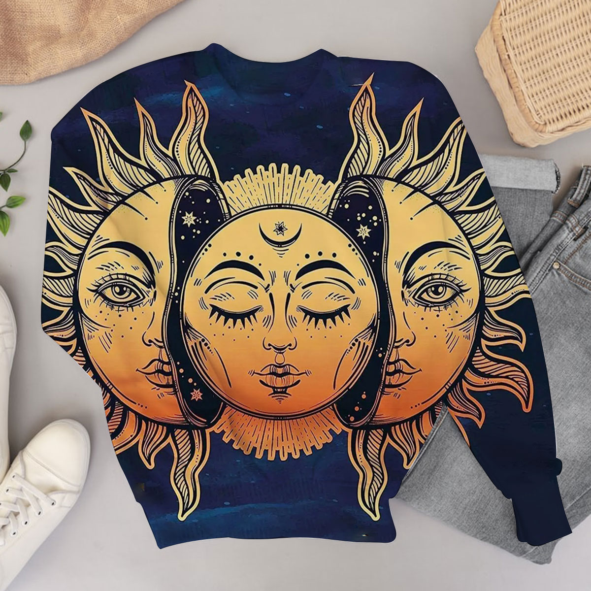 Sun and Moon Psychedelic Sweater