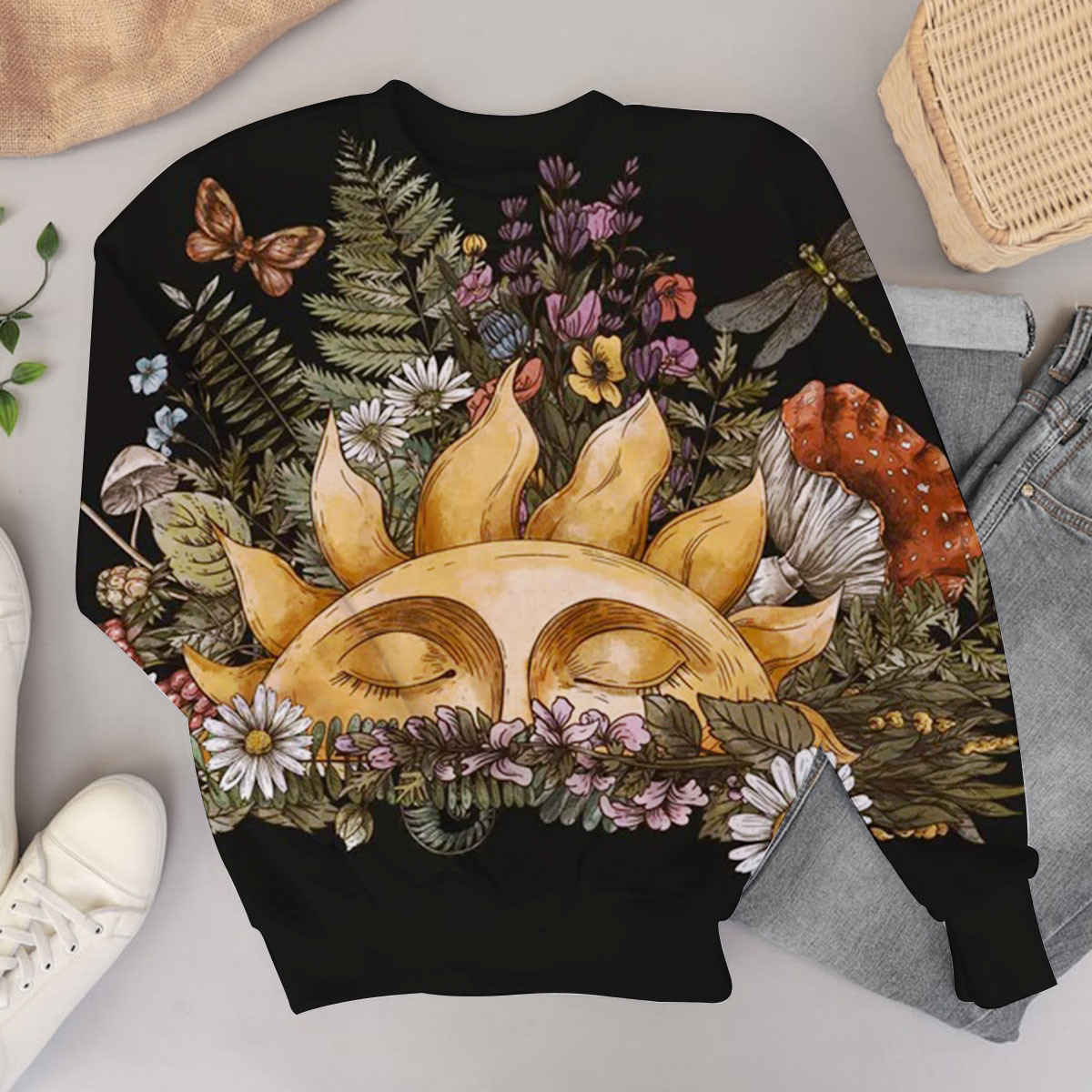 Trippy Vintage Hippie Mushroom Sweater